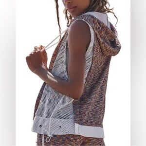 FP Movement by Free People Women's Sleeveless Prism Hoodie in Red Earth Size L